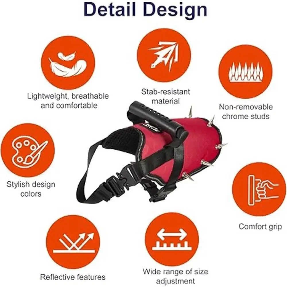 NEW Red Anti Hawk Anti Wolf Protective Dog Pet Vest MEDIUM Reflective Handle